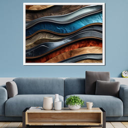 Colorful Wooden Waves 002 - Johanjjf - NicheCanvas