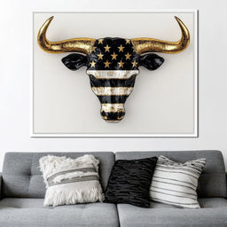 Majestic Gold Horned Bull - NicheCanvas