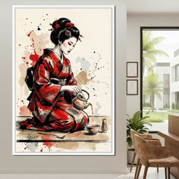 Japanese Woman Tea Ceremony - NicheCanvas