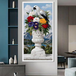 Alpine Parrot and Floral Majesty - NicheCanvas