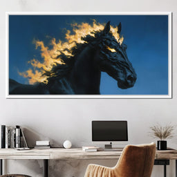 Fiery Night Stallion Spirit - NicheCanvas