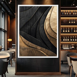 Grey and Gold Wooden Waves 004 - Johanjjf - NicheCanvas