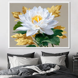 Golden Petals Lotus Elegance - NicheCanvas