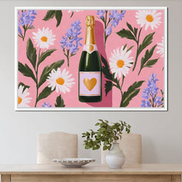 Champagne Hearts And Daisies - NicheCanvas