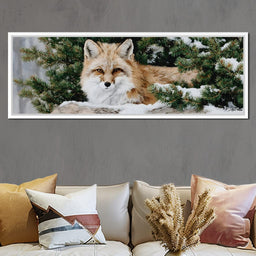 Winter Fox Under Pine Boughs - NicheCanvas