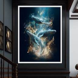 Melodic Tides of Dancing Whales - NicheCanvas