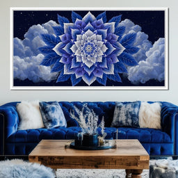 Starlit Sapphire Petal Mandala - NicheCanvas