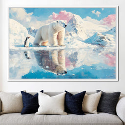Polar Bears Companions Reflected - NicheCanvas