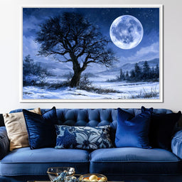 Midnight Frost Under The Lunar Glow - NicheCanvas