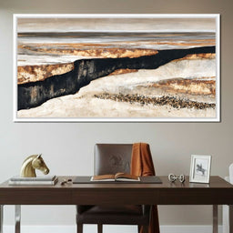 Tectonic Ridge Under Gold Skies - NicheCanvas