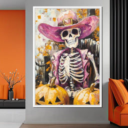 Wild West Pumpkin Skeleton Spirit - NicheCanvas