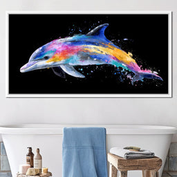 Rainbow Dolphin Splash Flight - NicheCanvas