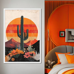 Desert Blooming Cactus Radiance - NicheCanvas