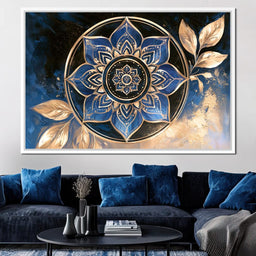 Gilded Petals Of The Midnight Mandala - NicheCanvas