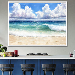 Ocean Waves Sunlit Horizon - NicheCanvas