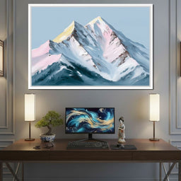 Pastel Alpine Summit Glow - NicheCanvas