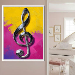 Electric Treble Clef Glow - NicheCanvas