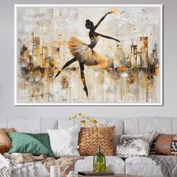 Dancer's Leap Through Gold - NicheCanvas