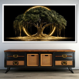 Ancient Tree Upon The Hollow Moon - NicheCanvas