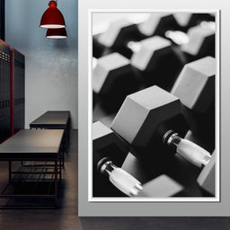 Monochrome Dumbbell Strength - NicheCanvas