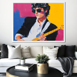Vibrant Retro Electric Guitarist - NicheCanvas