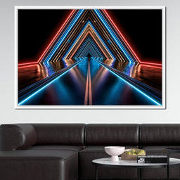 Neon Velocity Through The Infinite Corridor - NicheCanvas