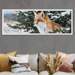 Winter Red Fox Pine Watcher - NicheCanvas