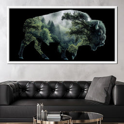 Bison Forest Spirit Silhouette - NicheCanvas