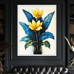 Golden Petals Tropical Elegance - NicheCanvas