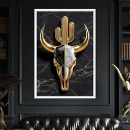 Golden Desert Totem Skull Marble - NicheCanvas