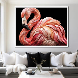 Silk Strand Flamingo Curve - TooplesArt - NicheCanvas