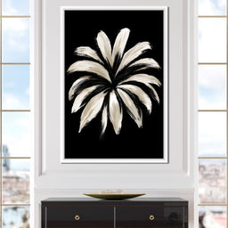 Monochrome Petals Reaching For Night - NicheCanvas