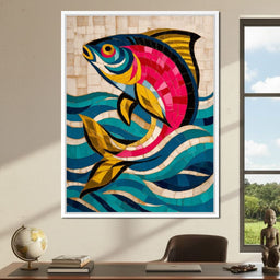 Vibrant Tropical Fish Mosaic - NicheCanvas