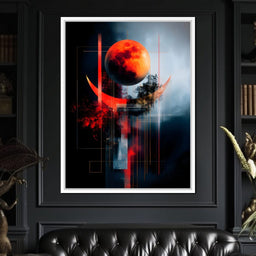 Celestial Lunar Terracotta Orbit - NicheCanvas