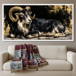 Watchful Ram of the Gilded Void - NicheCanvas