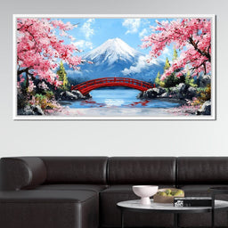Cherry Blossom Bridge Tranquil Majesty - NicheCanvas