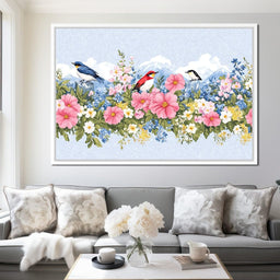 Birds Among Blossoming Peaks - NicheCanvas