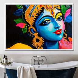 Divine Blue Muse of Krishna - NicheCanvas