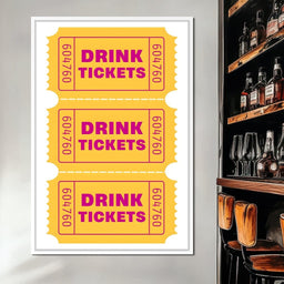 Vintage Drink Ticket Strip - NicheCanvas