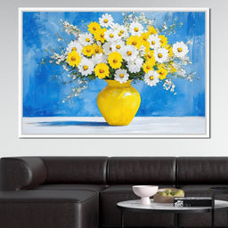White & Yellow Flowers - NicheCanvas