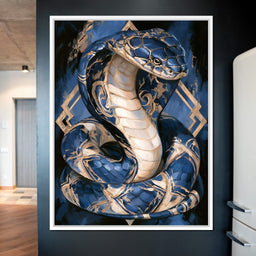 Gilded Scales Of The Midnight Serpent - NicheCanvas