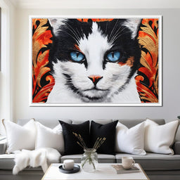 Enchanted Blue Eyed Cat Stare - NicheCanvas