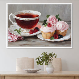 Tea Time Cupcakes and Berries - NicheCanvas
