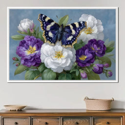 Purple Butterfly Garden Blooms - NicheCanvas