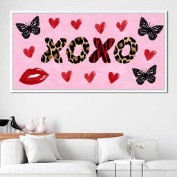 Wild Love XOXO Leopard Hearts - NicheCanvas