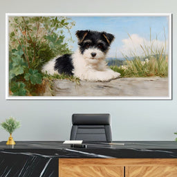 Terrier Tranquility in Bloom - NicheCanvas