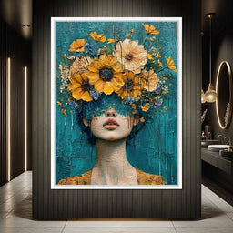 Golden Bloom Silhouette - NicheCanvas