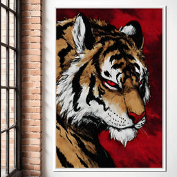 Fierce Tiger Blood Moon Roar - NicheCanvas