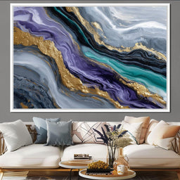 Gilded Riverstone Flow - NicheCanvas
