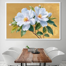 Golden Gardenia Duet Blooming - NicheCanvas